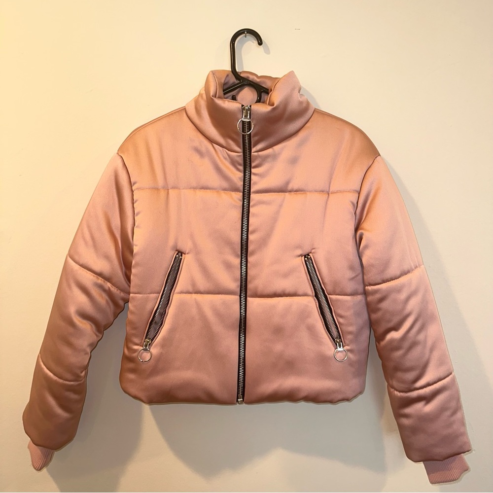 Topshop ‘Satin’ Puffer Jacket